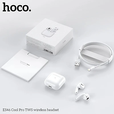 Tai Nghe Bluetooth True Wireless Mini Hoco ES46 Cool Pro V5.0 - Cảm Ứng - Định Vị - Đổi Tên Tai Nghe (Màu Trắng) - Hàng Chính Hãng